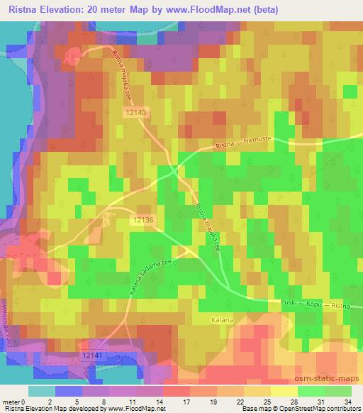 Ristna,Estonia Elevation Map