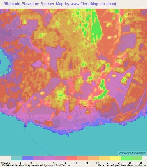 Riidakula,Estonia Elevation Map