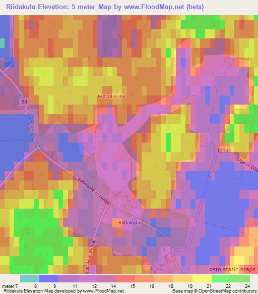Riidakula,Estonia Elevation Map