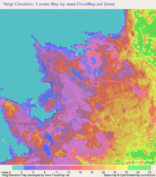 Reigi,Estonia Elevation Map