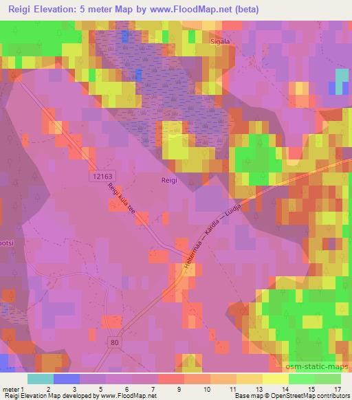 Reigi,Estonia Elevation Map