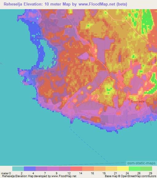 Reheselja,Estonia Elevation Map