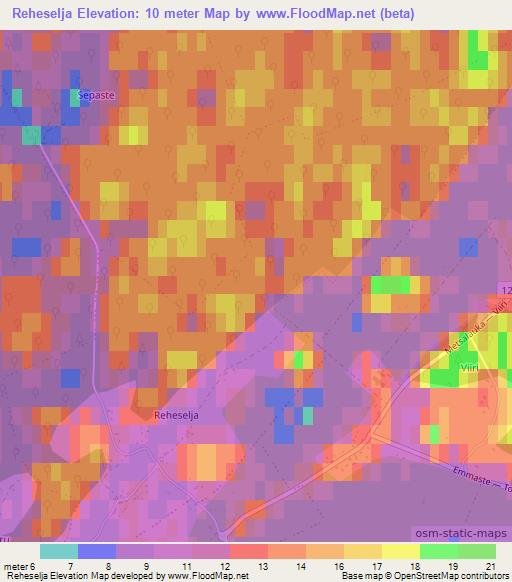 Reheselja,Estonia Elevation Map