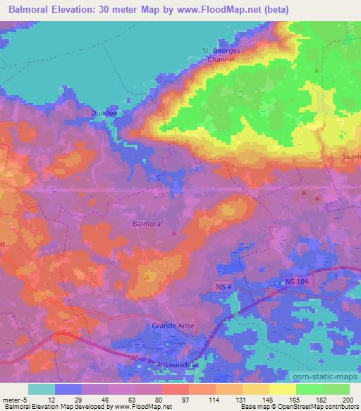 Balmoral,Canada Elevation Map