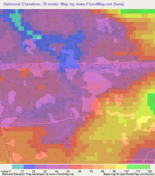 Balmoral,Canada Elevation Map