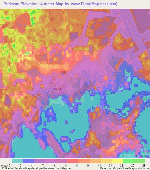 Putkaste,Estonia Elevation Map