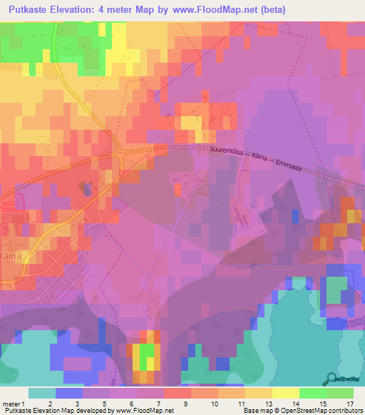 Putkaste,Estonia Elevation Map