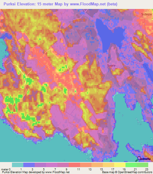 Purksi,Estonia Elevation Map