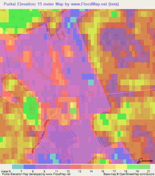 Purksi,Estonia Elevation Map