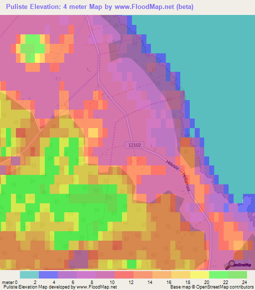 Puliste,Estonia Elevation Map