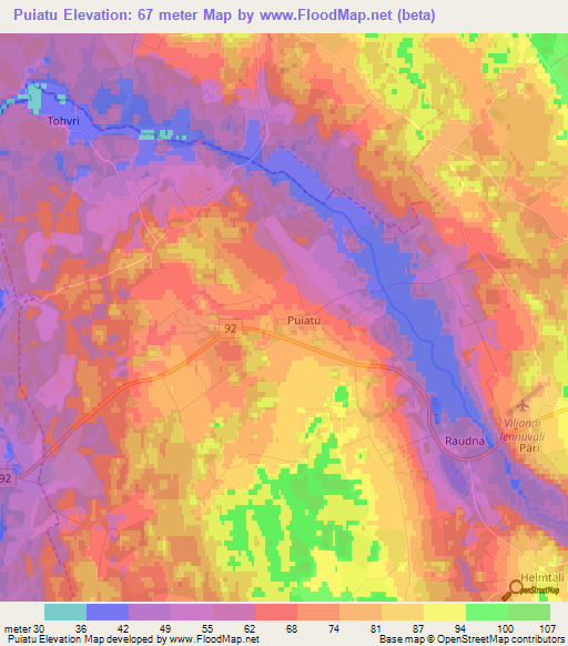 Puiatu,Estonia Elevation Map