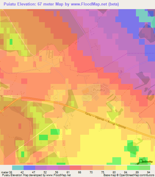 Puiatu,Estonia Elevation Map