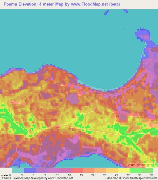 Poama,Estonia Elevation Map