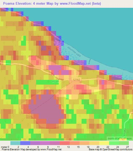 Poama,Estonia Elevation Map