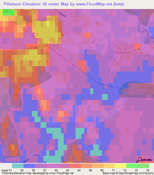 Pilistvere,Estonia Elevation Map