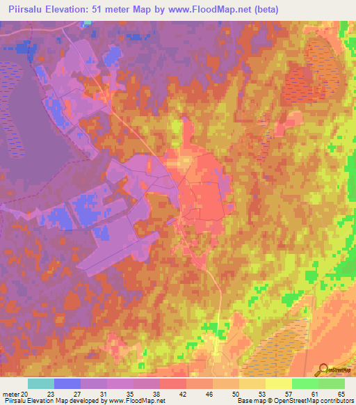 Piirsalu,Estonia Elevation Map