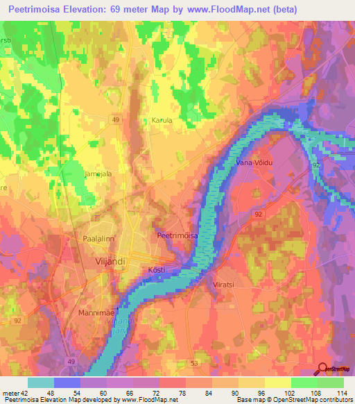 Peetrimoisa,Estonia Elevation Map