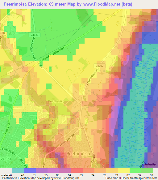 Peetrimoisa,Estonia Elevation Map