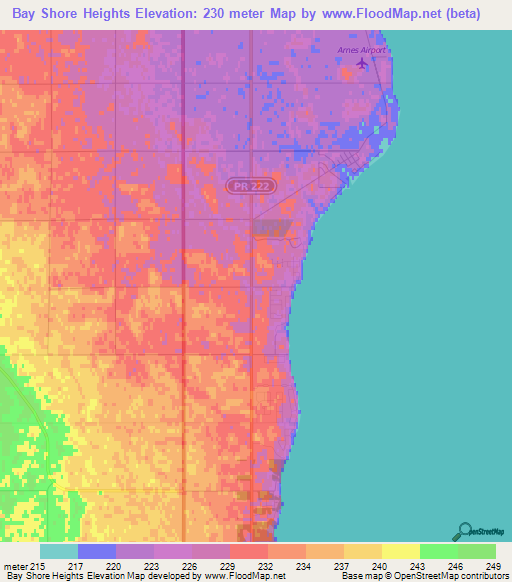 Bay Shore Heights,Canada Elevation Map