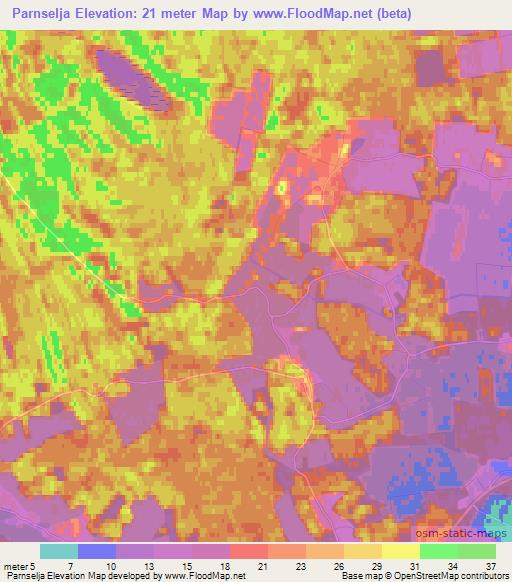 Parnselja,Estonia Elevation Map