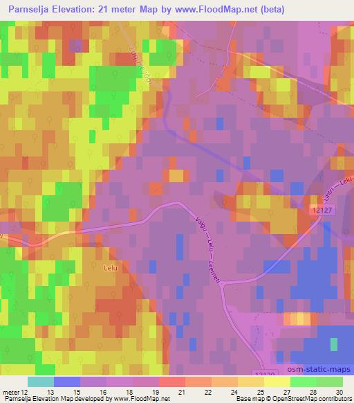 Parnselja,Estonia Elevation Map