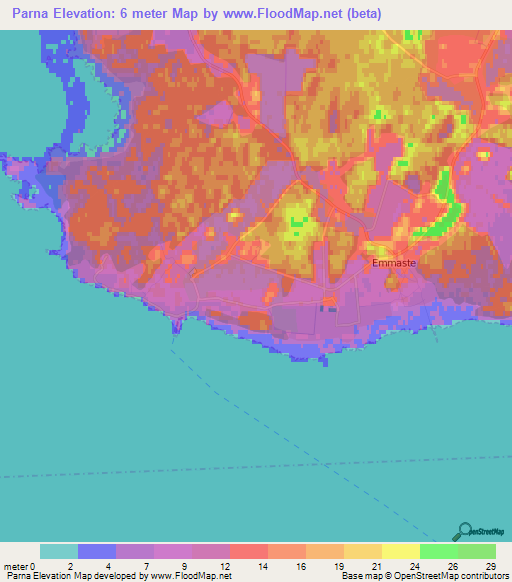 Parna,Estonia Elevation Map