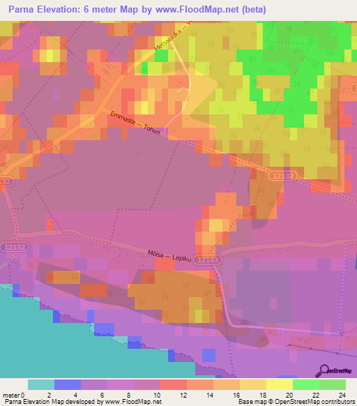 Parna,Estonia Elevation Map