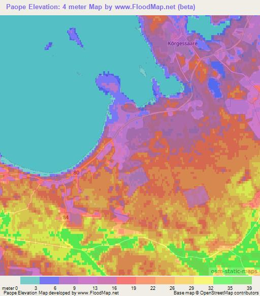 Paope,Estonia Elevation Map