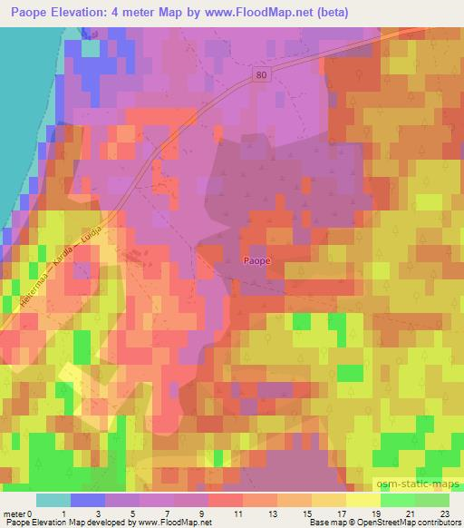 Paope,Estonia Elevation Map