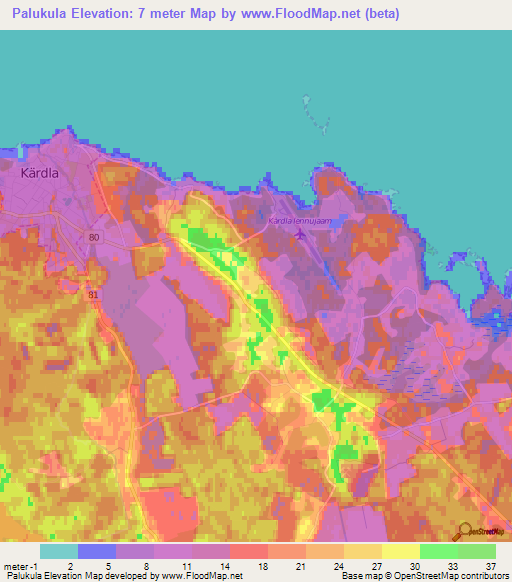 Palukula,Estonia Elevation Map