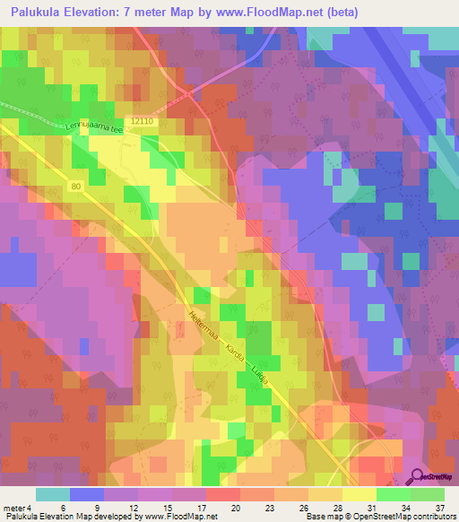 Palukula,Estonia Elevation Map