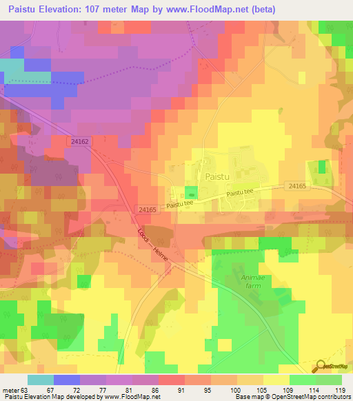 Paistu,Estonia Elevation Map