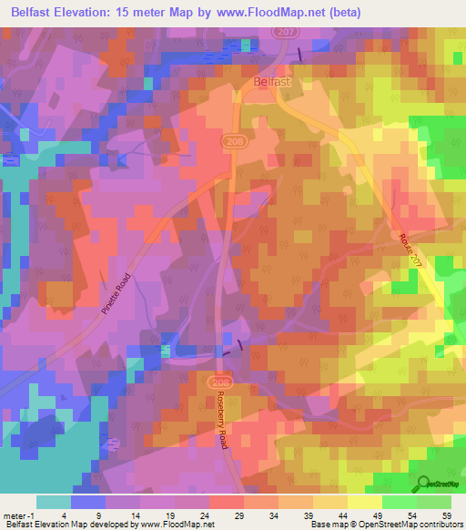 Belfast,Canada Elevation Map