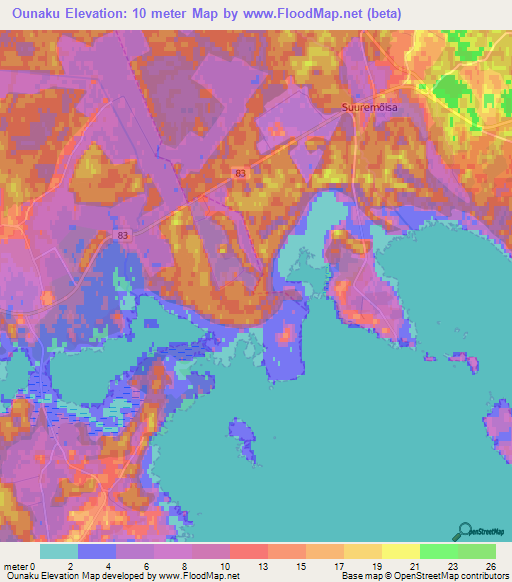 Ounaku,Estonia Elevation Map