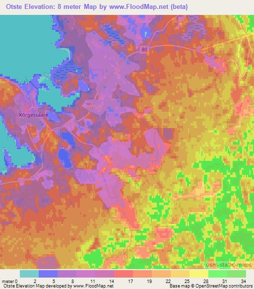 Otste,Estonia Elevation Map