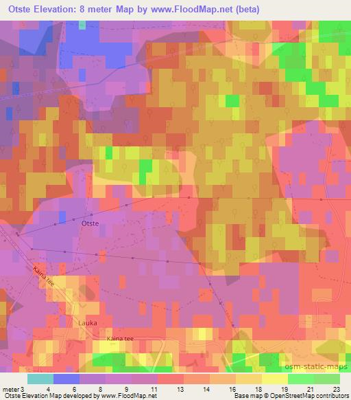 Otste,Estonia Elevation Map