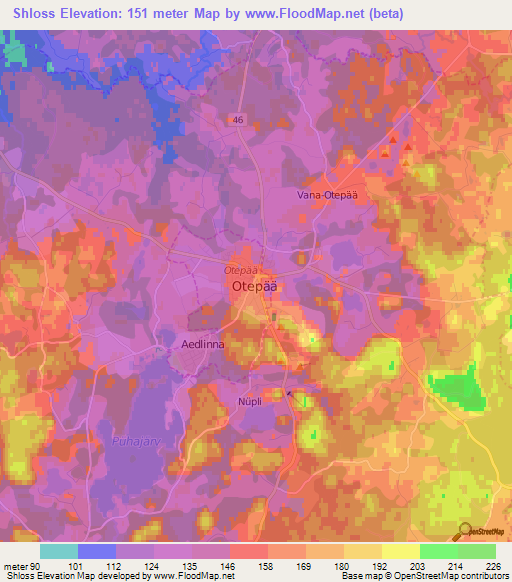 Shloss,Estonia Elevation Map