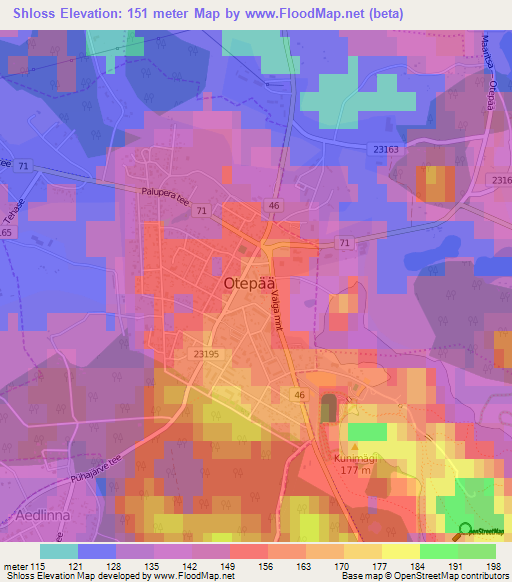 Shloss,Estonia Elevation Map