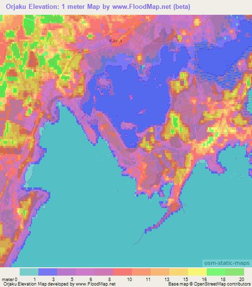 Orjaku,Estonia Elevation Map