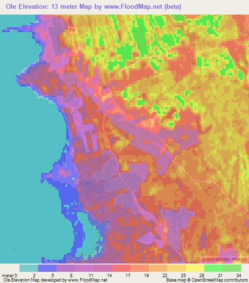 Ole,Estonia Elevation Map