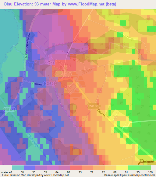 Oisu,Estonia Elevation Map