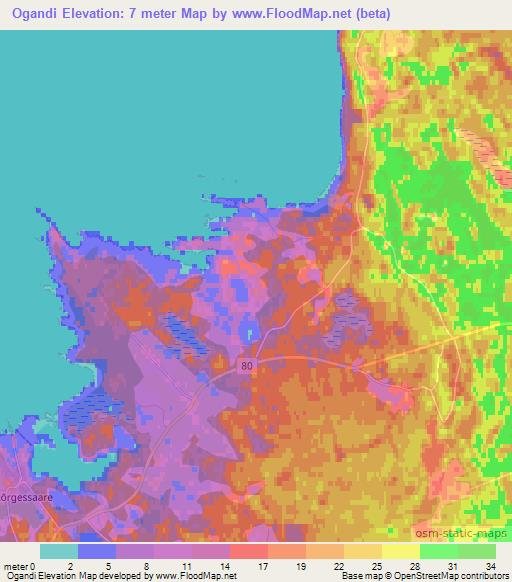 Ogandi,Estonia Elevation Map