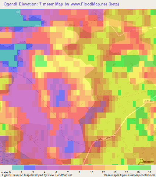 Ogandi,Estonia Elevation Map