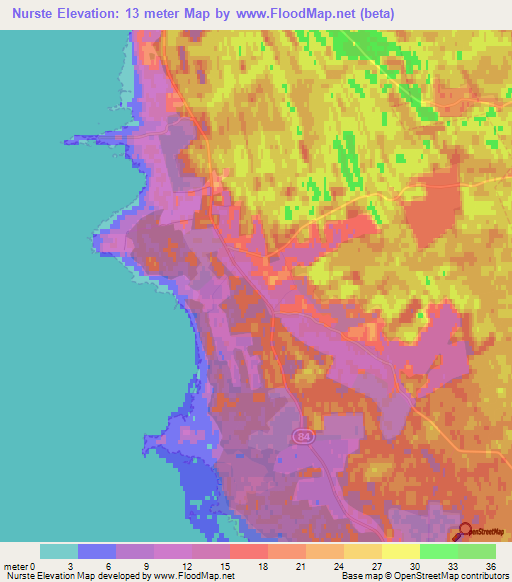 Nurste,Estonia Elevation Map