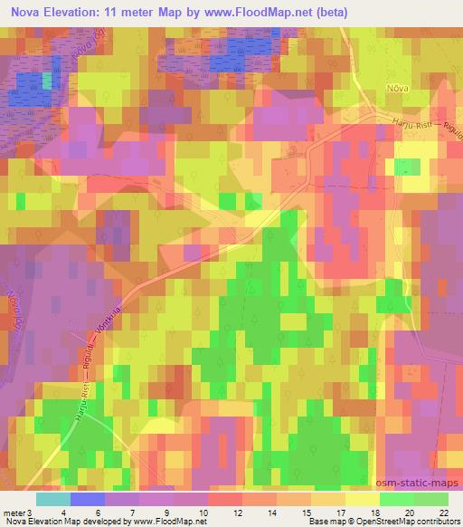 Nova,Estonia Elevation Map