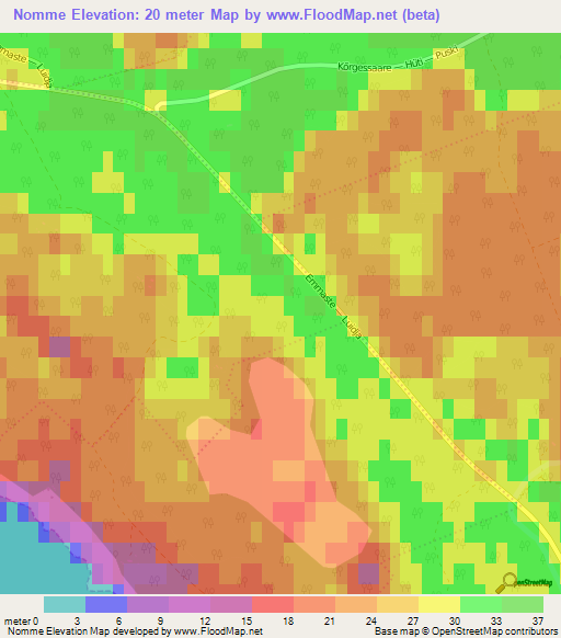 Nomme,Estonia Elevation Map