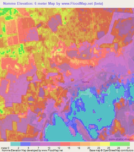 Nomme,Estonia Elevation Map