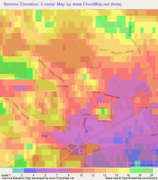 Nomme,Estonia Elevation Map