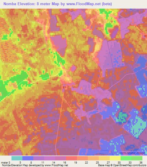 Nomba,Estonia Elevation Map