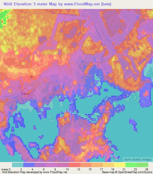 Niidi,Estonia Elevation Map